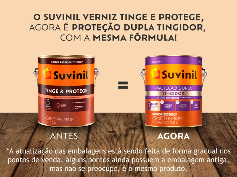 Verniz Suvinil Proteção Dupla Tingidor Brilhante