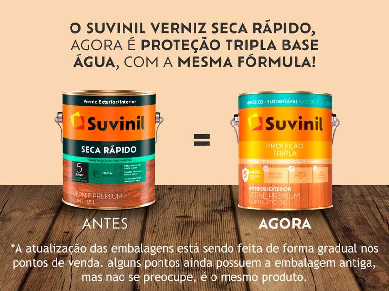 Verniz Suvinil Proteção Tripla Brilhante Base Água