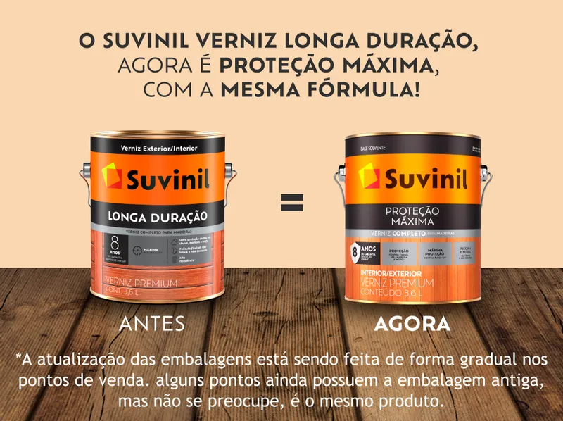 Verniz Suvinil Proteção Máxima Brilhante