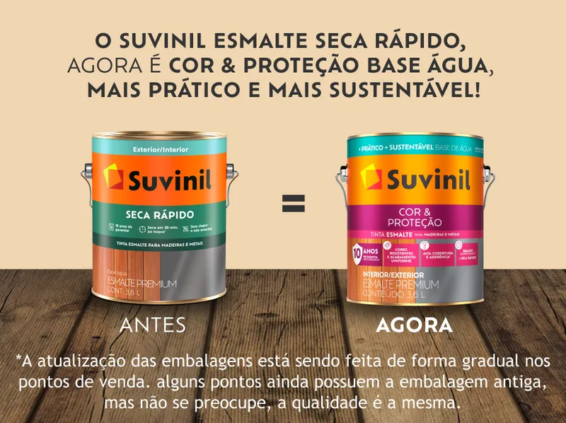 Esmalte Suvinil Cor & Proteção Acetinado Base Água