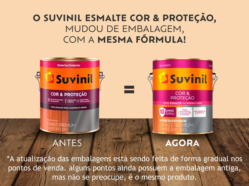 Esmalte Suvinil Cor & Proteção Brilhante Base Solvente