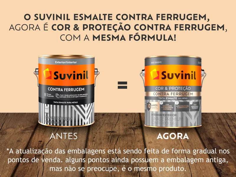 Esmalte Suvinil Cor & Proteção Contra Ferrugem Acetinado